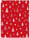 Red Winter Tree Snowflakes Bright Ornaments Rug