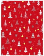 Red Winter Tree Snowflakes Bright Ornaments Rug