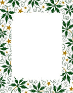 Forest Green Leafy Stars Swirl Rug