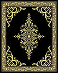 Black and Gold Filigree Medallion Rug