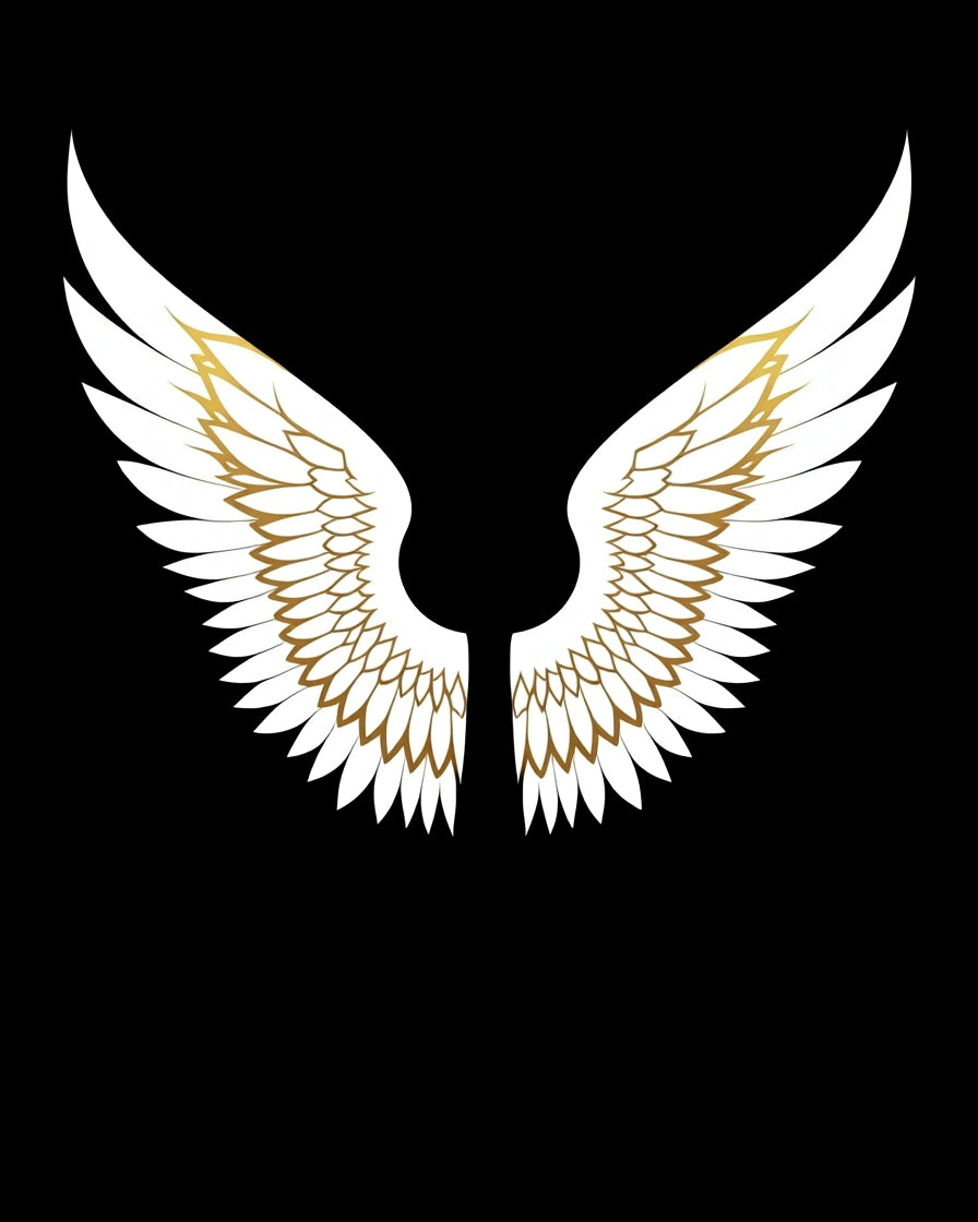 White Gold Feathered Angel Wings Rug