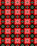 Bold Red White Geometric Snowflake Rug