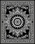 Black White Radial Sunburst Mandalas Rug