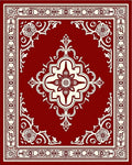 Crimson Ivory Elaborate Floral Accent Rug