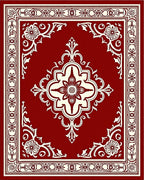 Crimson Ivory Elaborate Floral Accent Rug