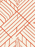 Coral Red Intersecting Lines Rug
