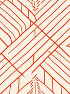 Coral Red Intersecting Lines Rug