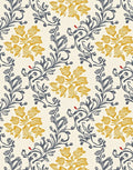 Golden Yellow Floral Scroll Work Rug