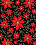 Vivid Red Blossom Black Garden Rug