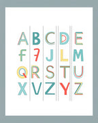 Modern Alphabet Stripes Rug