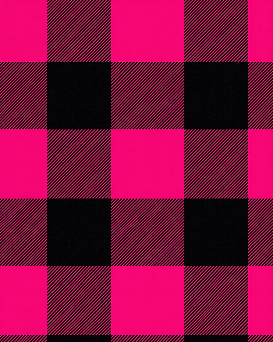 Vibrant Pink Black Buffalo Check Rug