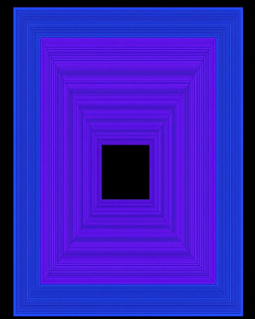 Vibrant Sapphire Infinite Squares Rug