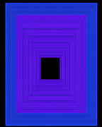 Vibrant Sapphire Infinite Squares Rug