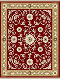 Ornate Crimson Floral Garden Rug