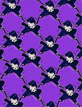 Purple Phantom Figures Repeating Pattern Rug