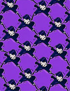Purple Phantom Figures Repeating Pattern Rug