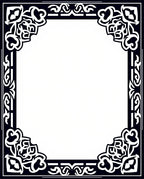 Dark Navy Floral Foliage Border Rug