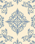 Pale Blue Flourish Filigree Mandala Rug