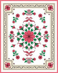 Pink Floral Medallion With Green Accents Rug