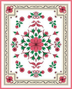 Pink Floral Medallion With Green Accents Rug