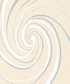 Minimalist Cream Swirl Abstract Rug