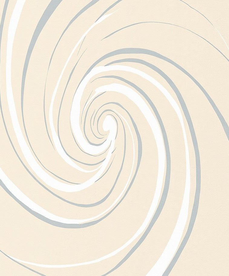 Minimalist Cream Swirl Abstract Rug