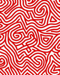 Crimson Swirl Maze Rug