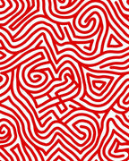 Crimson Swirl Maze Rug