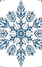 Deep Blue Symmetric Floral Medallion Rug
