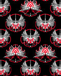 Bold Red Winged Crest Emblem Rug