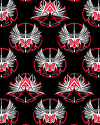 Bold Red Winged Crest Emblem Rug