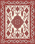 Crimson Classic Arabesque Floral Layout Rug