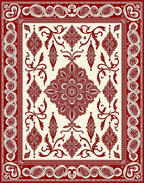 Crimson Classic Arabesque Floral Layout Rug