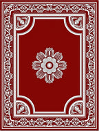 Classic Crimson Floral Medallion Rug