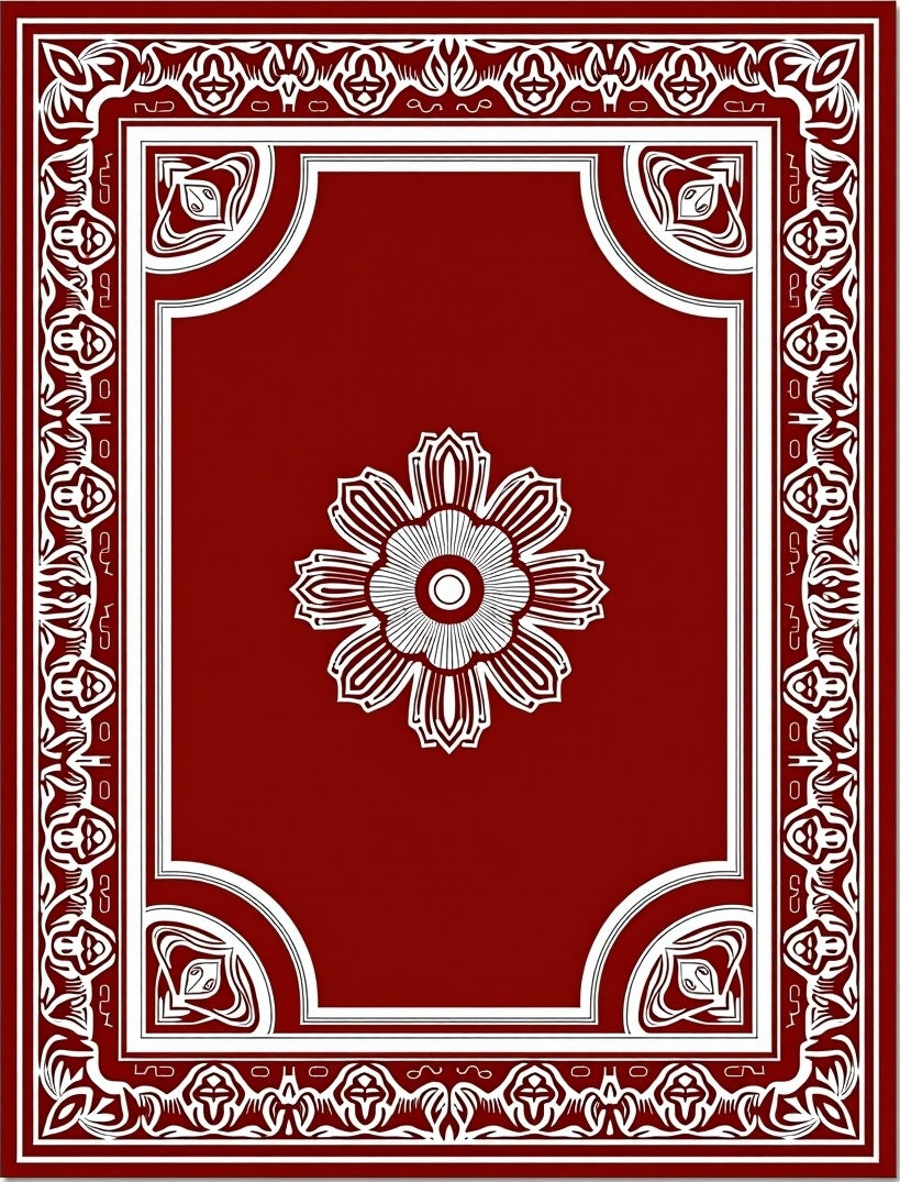 Classic Crimson Floral Medallion Rug
