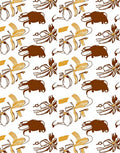 Brown and Gold Abstract Botanical Rug
