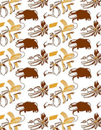 Brown and Gold Abstract Botanical Rug
