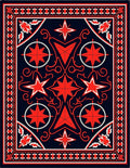 Bold Red Geometric Star Medallion Rug