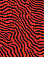 Bold Red Black Zebra Stripes Rug