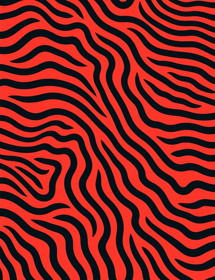 Bold Red Black Zebra Stripes Rug
