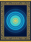 Deep Blue Yellow Concentric Circle Rug