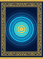 Deep Blue Yellow Concentric Circle Rug