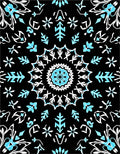 Midnight Blue White Starburst Floral Rug
