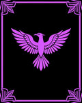 Vivid Plum Phoenix Winged Creature Frame Rug