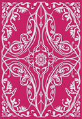 Bold Magenta White Floral Arabesque Rug