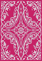 Bold Magenta White Floral Arabesque Rug