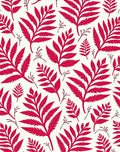 Scarlet Fern Leaf Collage Rug