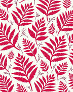 Scarlet Fern Leaf Collage Rug
