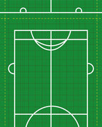 Green Court Geometric White Lines Rug