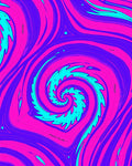 Vivid Pink Teal Swirl Spiral Rug